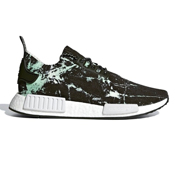 Adidas NMD R1 PK Mens Sneakers Green Marble Black - Picture 9 of 15